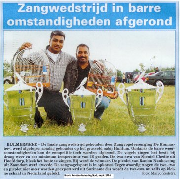 Ringmasters Amsterdam zangvogelvereniging